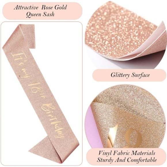 8pcs 18th birthday decorations Girls Including 18th Happy Birthday Cake Toppers - Picture 3 of 6